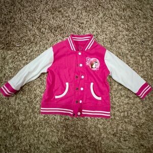 Buc-ee’s Girls' Hot Pink and White Varsity Jacket